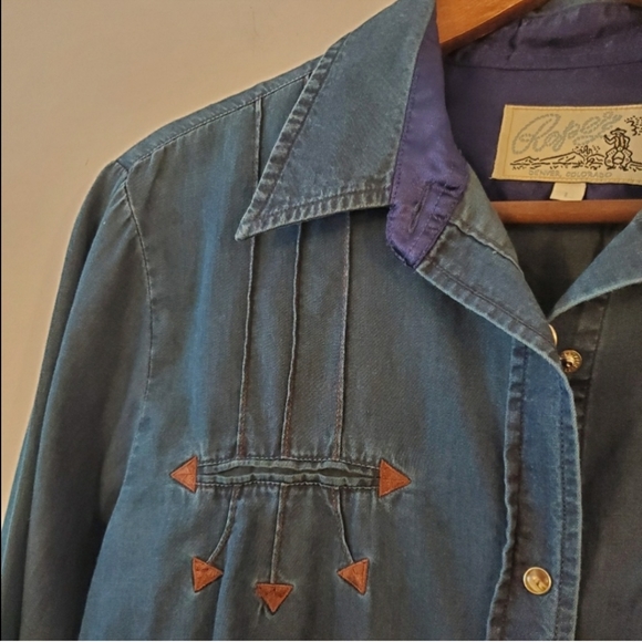 Roper western cotton button down L top - Picture 2 of 7